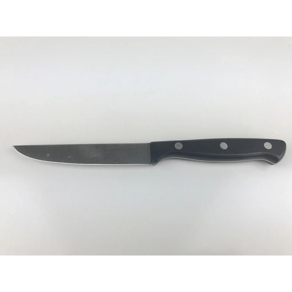 Sabatier Utility Knife Black Handle Stainless Steel Straight Edge Blade 4.5 Inch